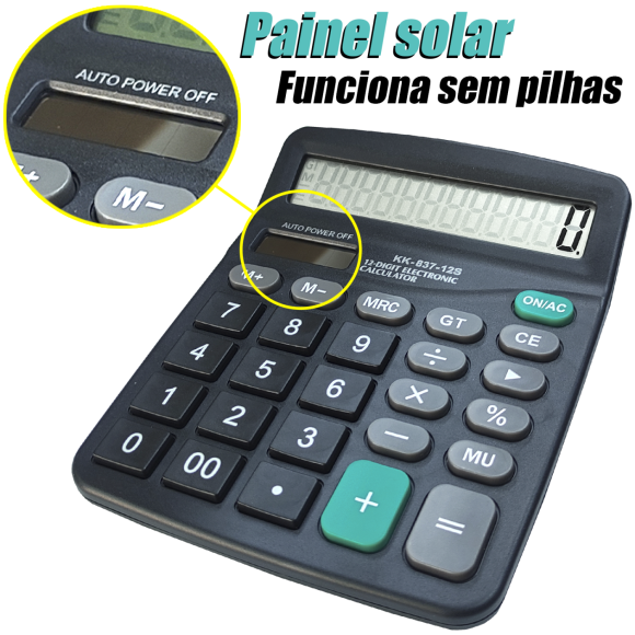 CALCULADORA DE BALCÃO COM PLACA SOLAR